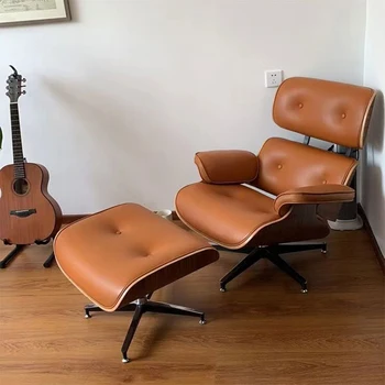 Kerti Komód Fotel Kanapé Aranyos Bőr Egyszerű Tervező Ultrakönnyű Dió Fa Alumínium Szék Nappali Butaca Tér Bútorok