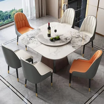 Modern Luxus Étkező Asztal Skandináv Minimalista Márvány Design Étkező Asztal Nappaliba Meghatározott Sala Da Pranzo Konyhabútor