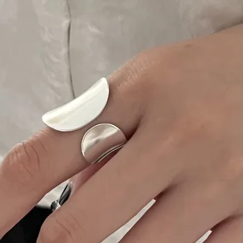 BF KLUB 925 Sterling Gyűrűk Női Divat Geometriai Kézzel Szabálytalan Nagy Gyűrű Fél Karácsonyi Ajándék