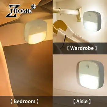 LED-es Éjszakai Fény mozgásérzékelővel Lámpa AAA elemes Hálószoba Fal, Lépcső, Gardrób Folyosó Test Indukciós Lámpa