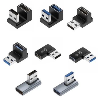 Y1UB USB Csatlakozó 90 Fokos Függőleges Balra, Jobbra, Fel, Le, Könyök Átalakító Adapter